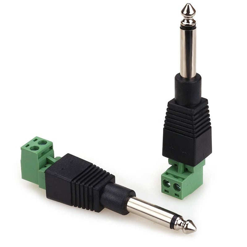NANYI 1/4" Plugs for Speaker Cables, Patch Cables, Snakes - TS Male Mono 1/4 Inch Phono 6.3mm Phone Plug Bulk - 4 Pack (4PCS-Green Welding Free) - Image 4